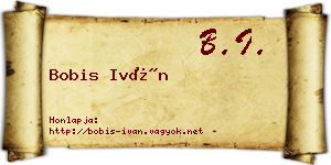 Bobis Iván névjegykártya